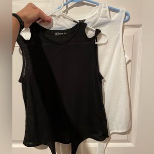 2 tie front Shein tanks